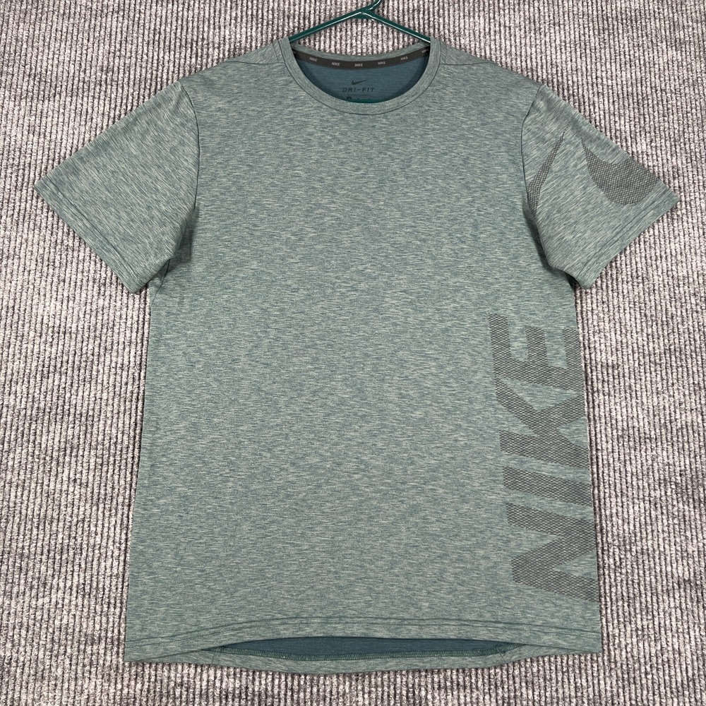 Nike Shirt Dri-Fit Mens Medium Green Short Sleeve Activewear Lightweight